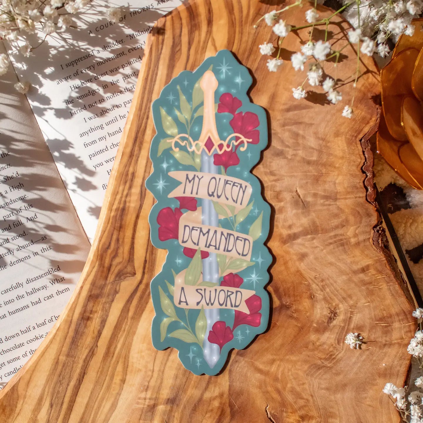 Shield of Sparrows Quote Die-Cut Bookmark