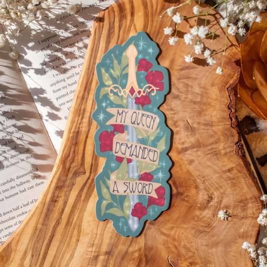 Shield of Sparrows Quote Die-Cut Bookmark