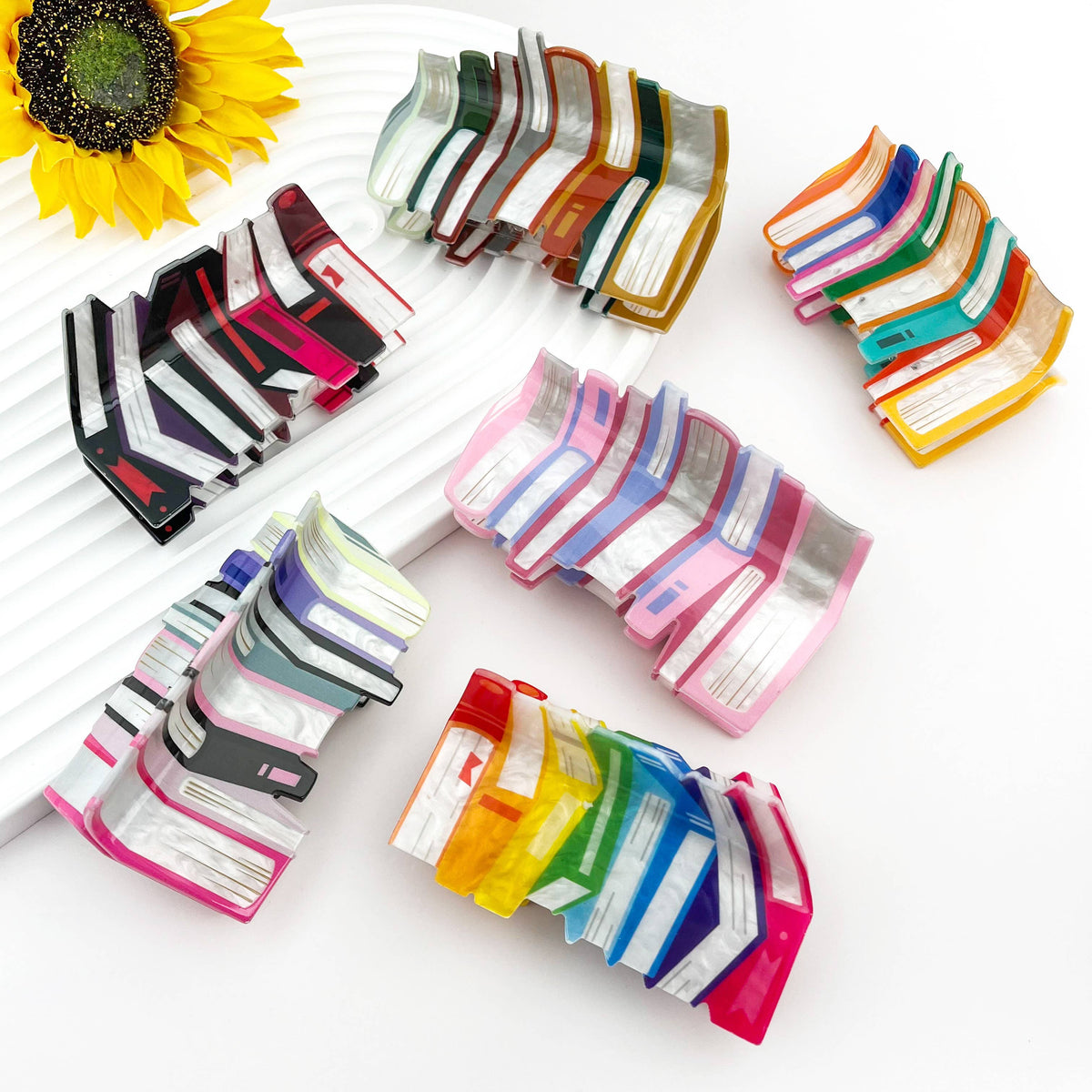 Large Book Stack Print Hair Claw Clip for Book Lovers
