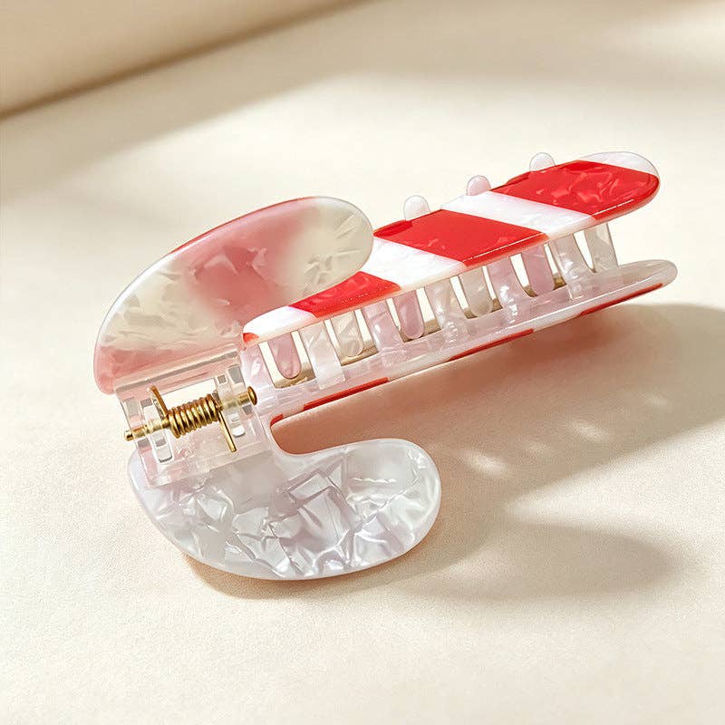 Christmas Tree and Candy Cane Hair Claw Clip