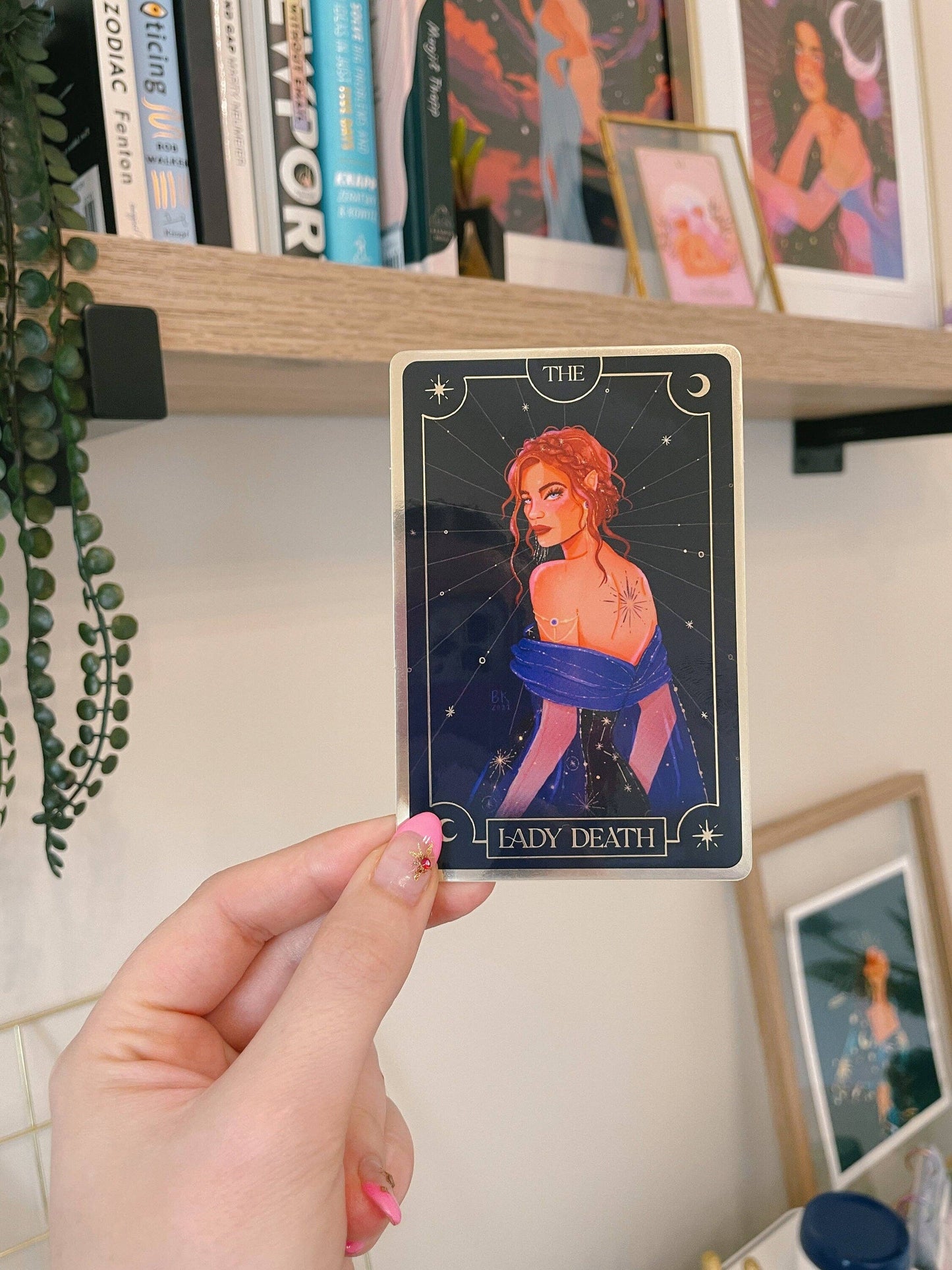 Lady Death - Nesta Tarot Card (Gold Foiled Vinyl Sticker)