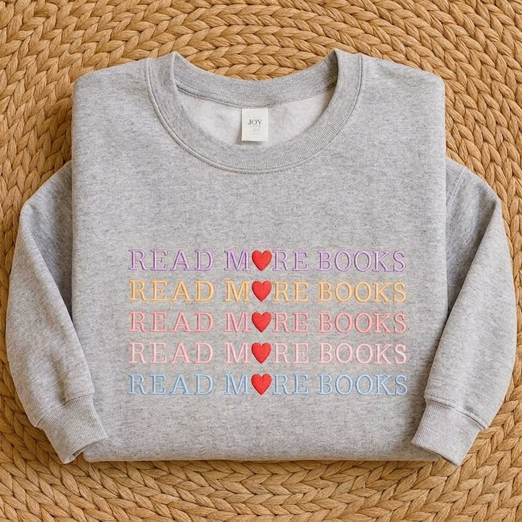 Read More Books - Embroidered Sweater