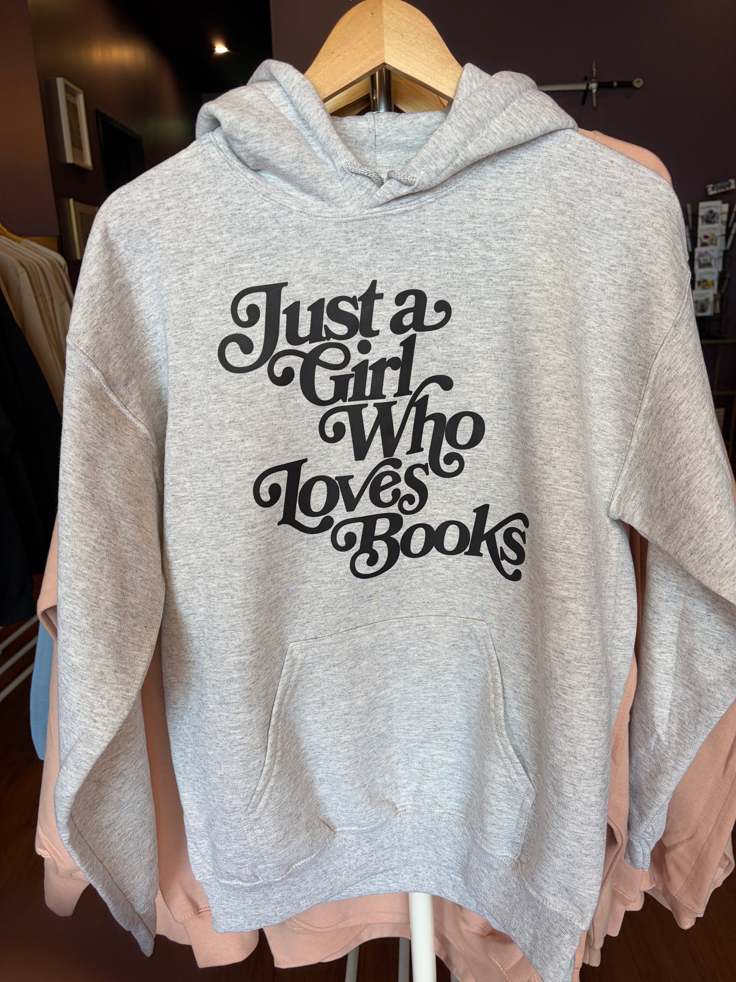 Just A Girl Who Loves Books - Hooded Sweater (Grey)