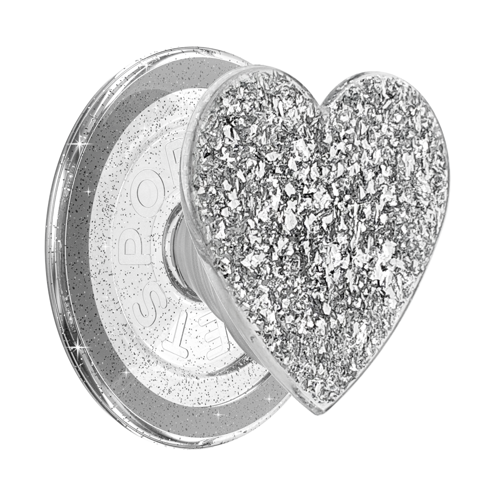 PopSockets MagSafe Confetti Heart Silver Sizzle