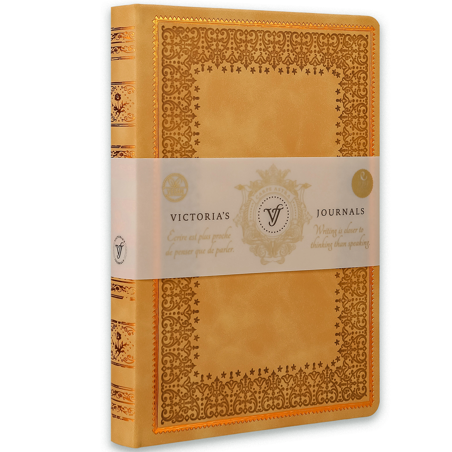 Victoria's Journals Antique Style Journal (Hard Cover) (Tan)
