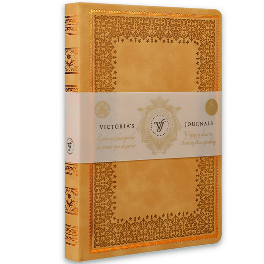 Victoria's Journals Antique Style Journal (Hard Cover) (Tan)
