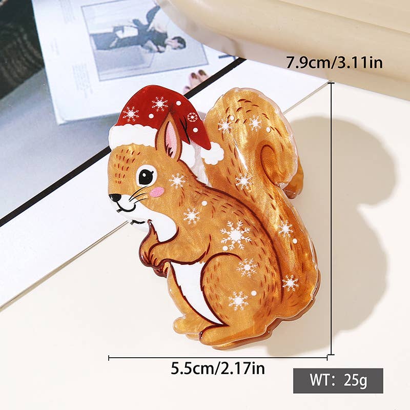 Cute Christmas Animal Santa Hat Hair Claw Clip
