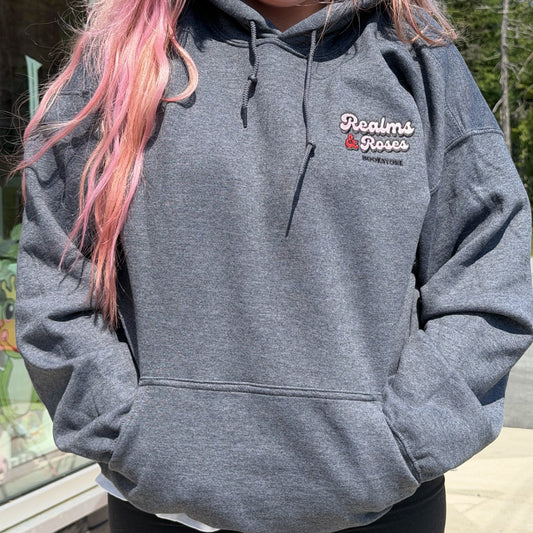 Realms and Roses Embroidered Hoodie (Grey)