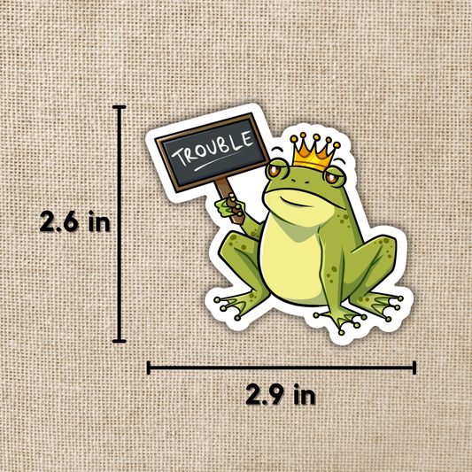 Kingsley with Trouble Sign - Assistant to the Villain (Vinyl Sticker)