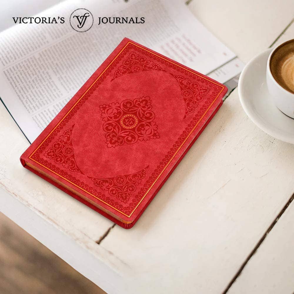 Victoria's Journals Antique Style Journal (Hard Cover) (Red)