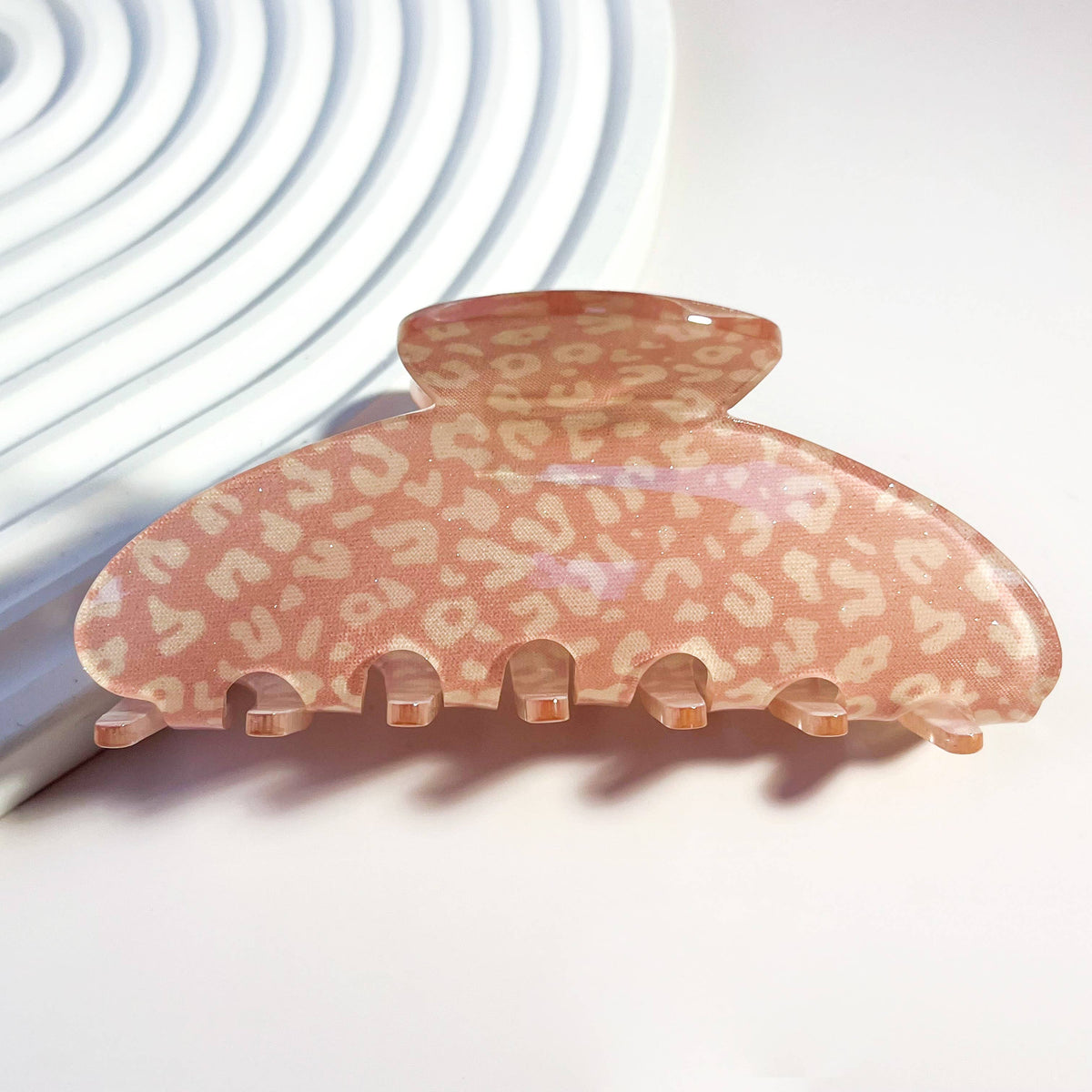 Glitter Leopard Print Acrylic Hair Claw Clip