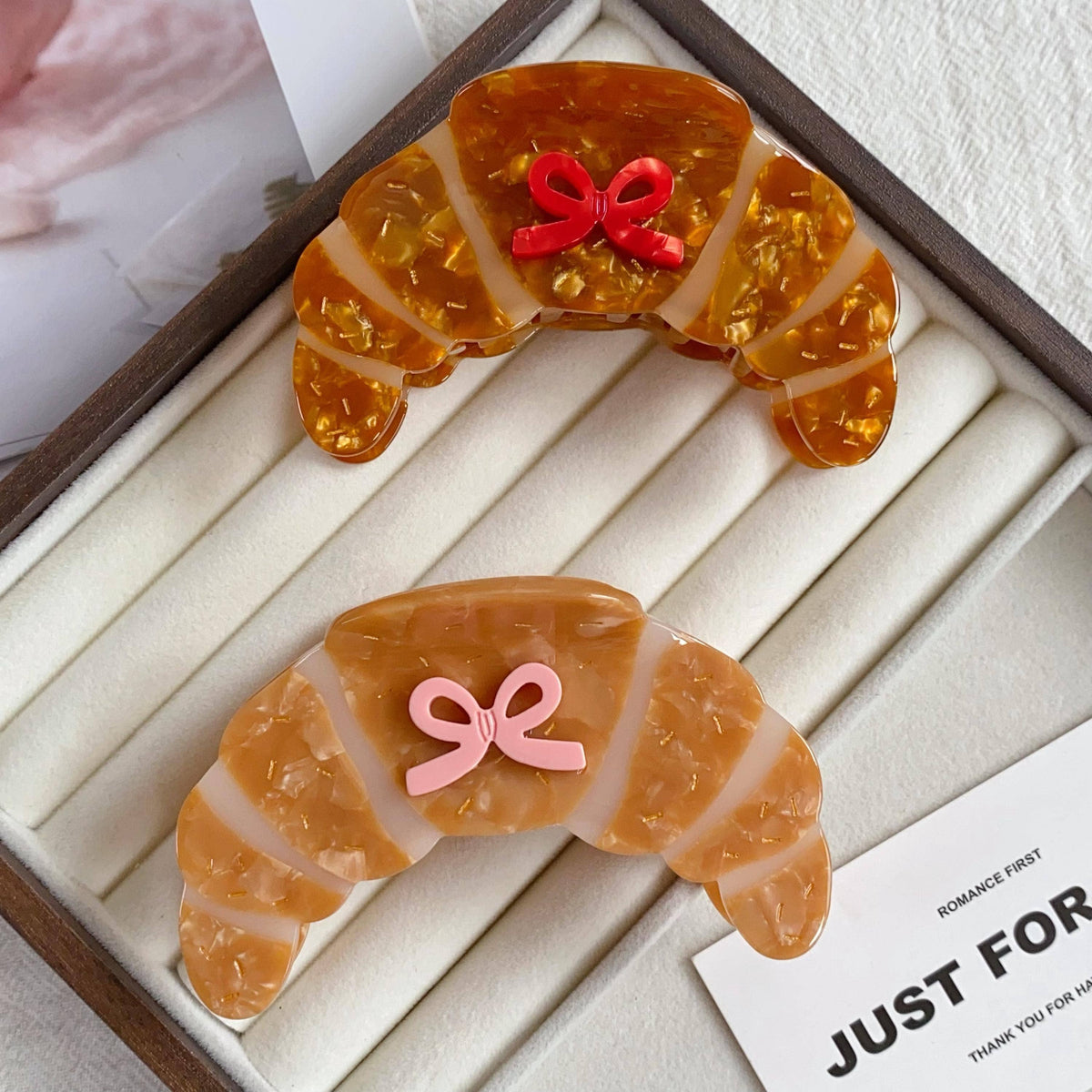 Bakery Croissant Acetate Hair Claw Clip