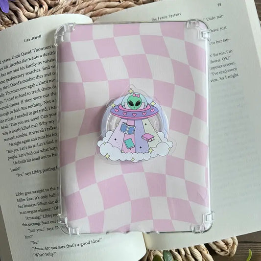 Just Here For The Books - Alien in UFO (E-Reader/Phone Grip)