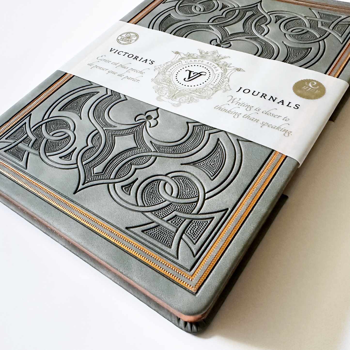 Victoria's Journals Antique Style Journal (Hard Cover) (Grey)