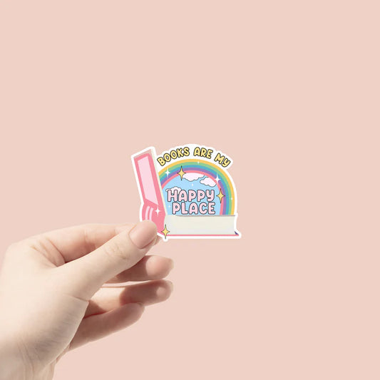 Books Are My Happy Place (Vinyl Sticker)