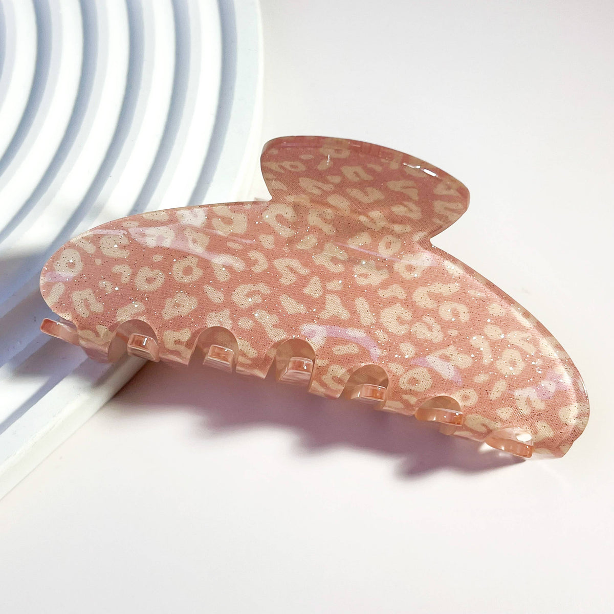 Glitter Leopard Print Acrylic Hair Claw Clip