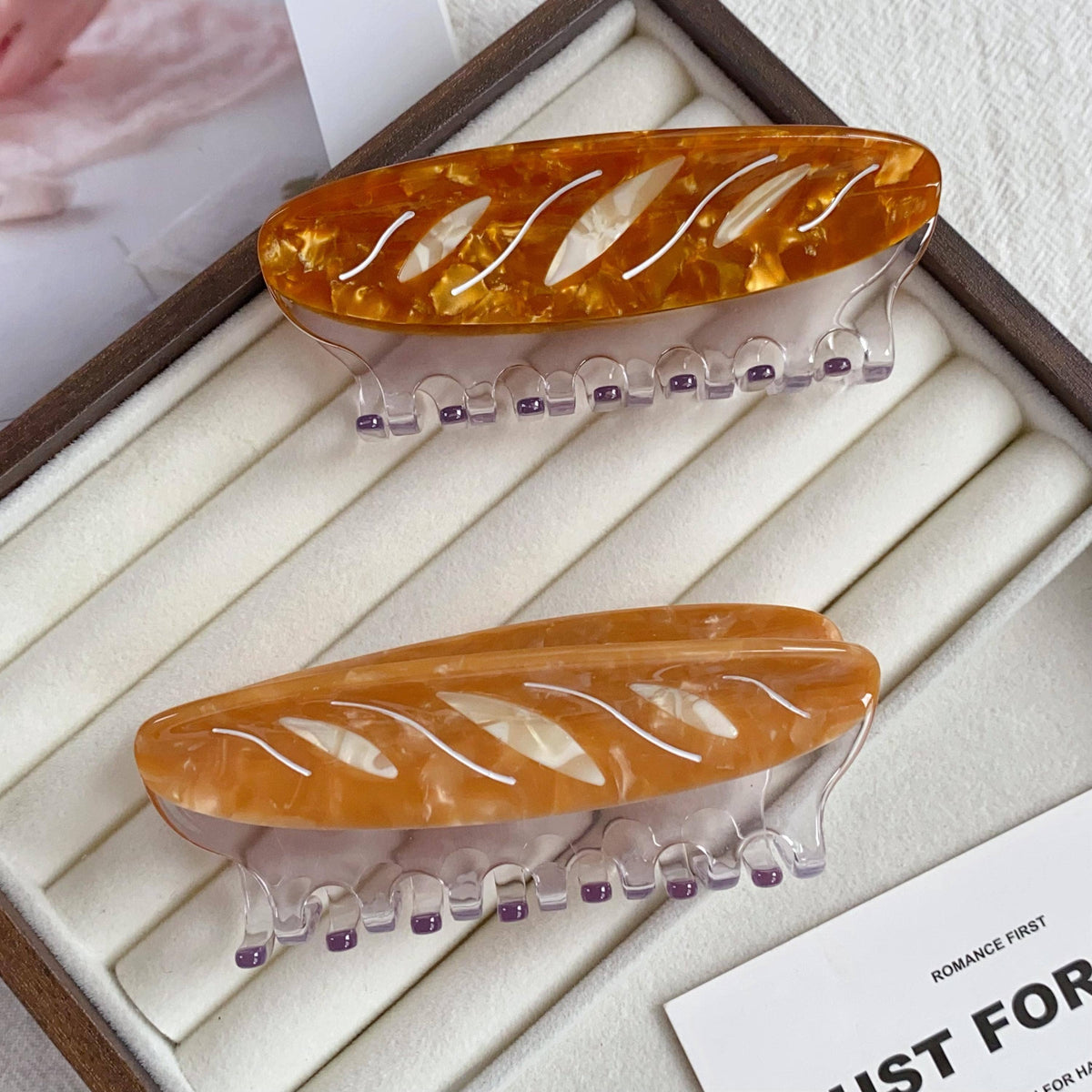 Bakery Croissant Acetate Hair Claw Clip