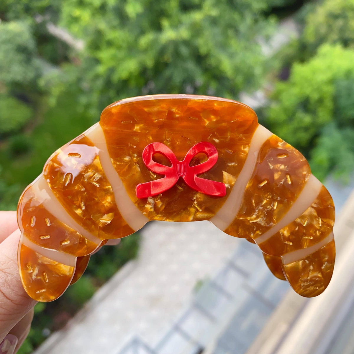 Bakery Croissant Acetate Hair Claw Clip