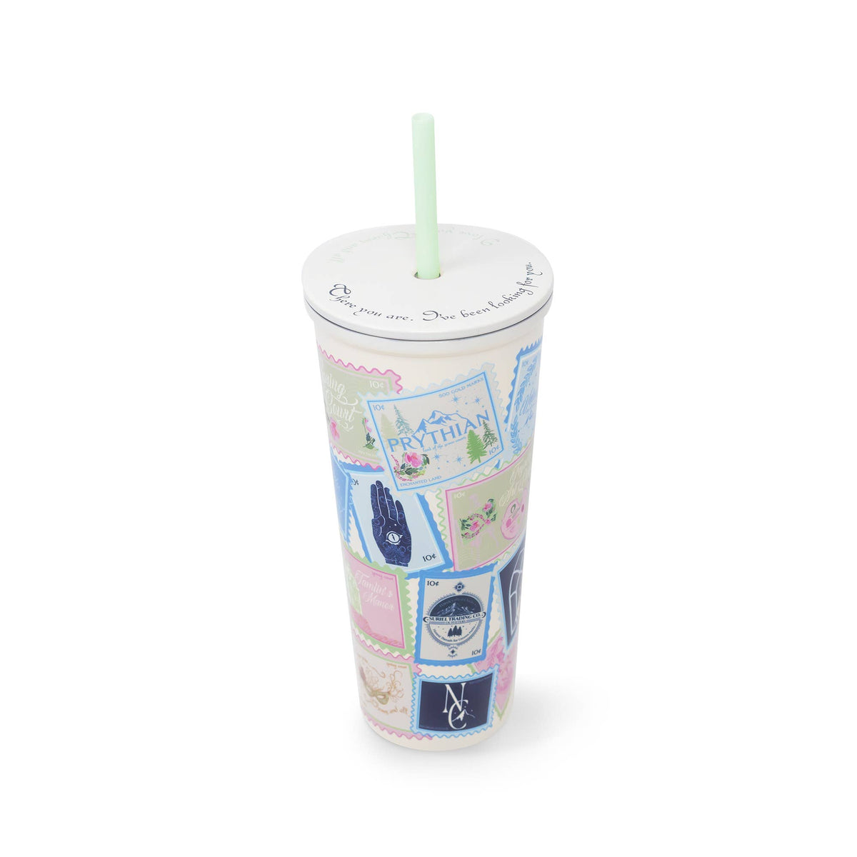 ACOTAR Officially Licensed Stainless Steel Tumbler with Straw, Spring Court/Night Court