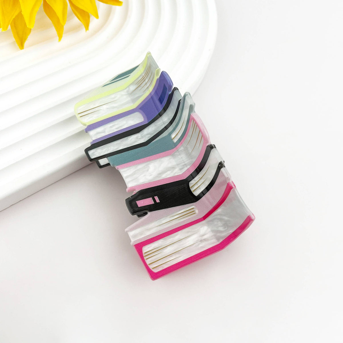 Large Book Stack Print Hair Claw Clip for Book Lovers