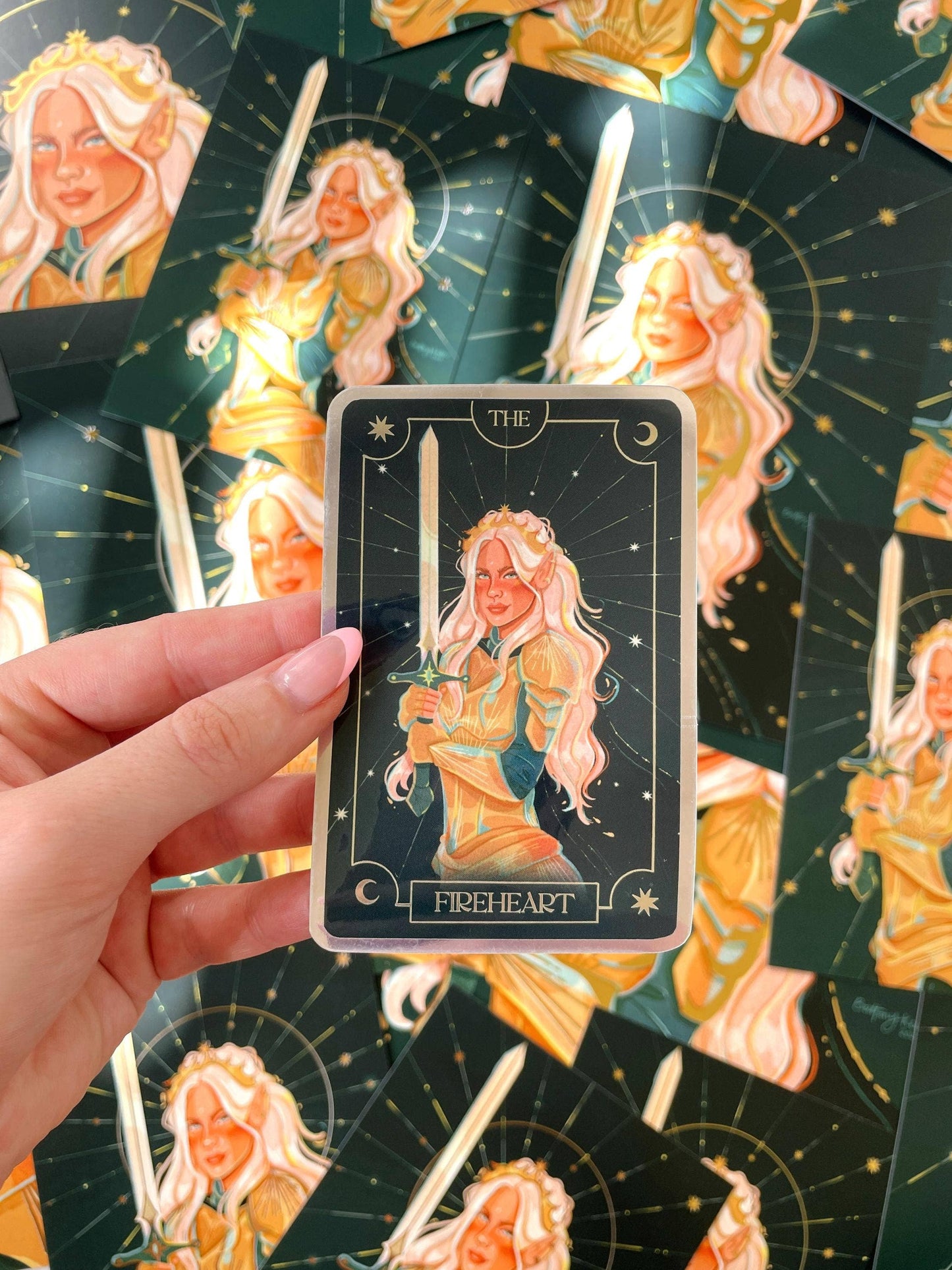Fire Heart - Aelin Tarot Card (Gold Foiled Vinyl Sticker)