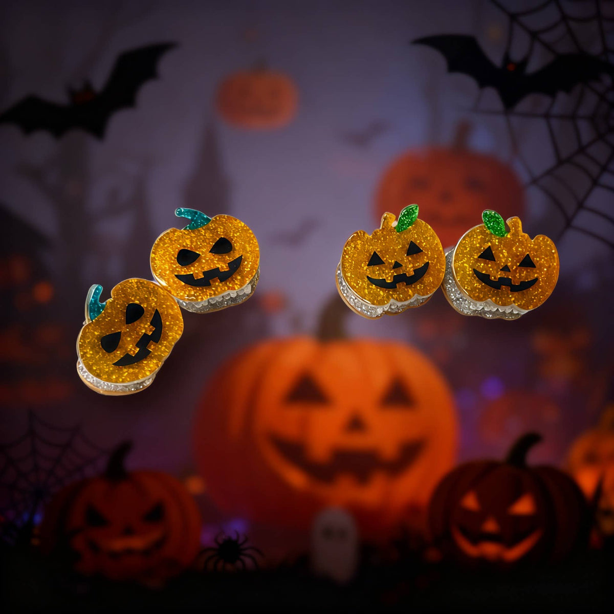 Mini Halloween Pumpkin Ghost Skull Cat Hair Claw Clip