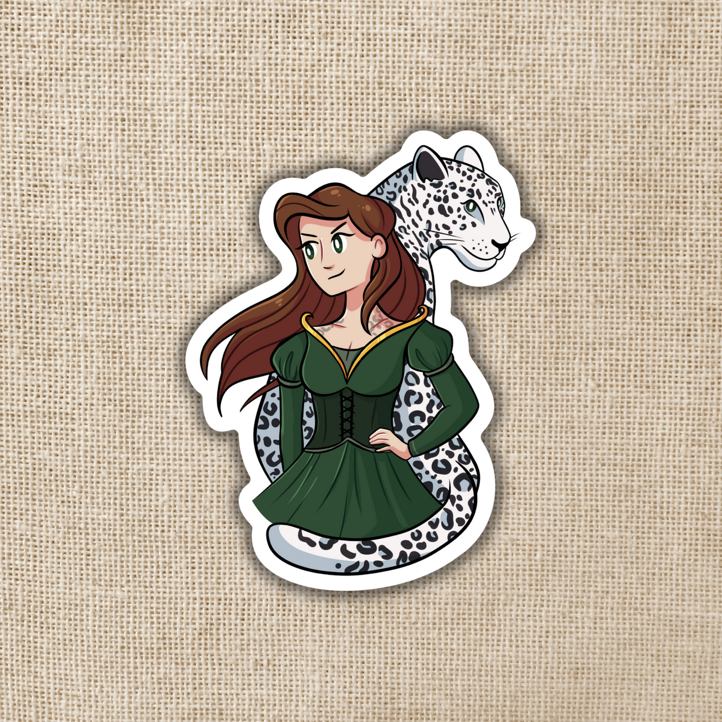 Lysandra Ghost Leopard - Throne of Glass Inspired (Vinyl Sticker)