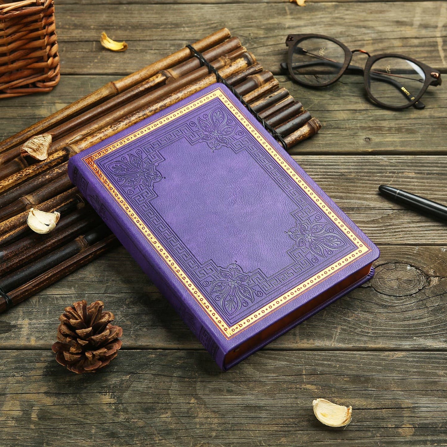 Victoria's Journals Antique Style Journal (Hard Cover) (Dark Purple)