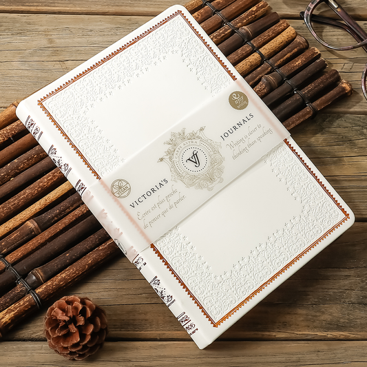Victoria's Journals Antique Style Journal (Hard Cover) (White Lily)