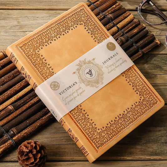 Victoria's Journals Antique Style Journal (Hard Cover) (Tan)