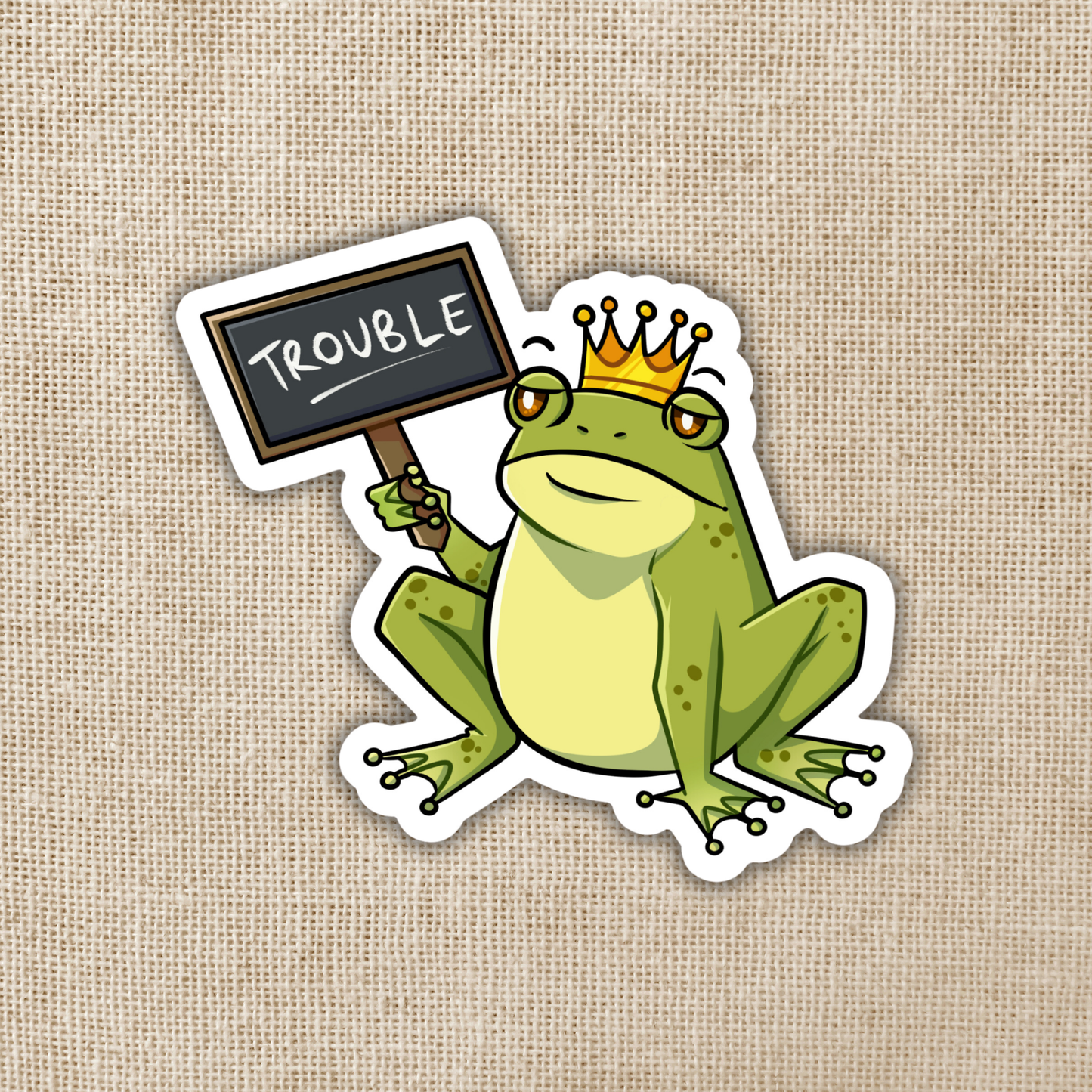 Kingsley with Trouble Sign - Assistant to the Villain (Vinyl Sticker)