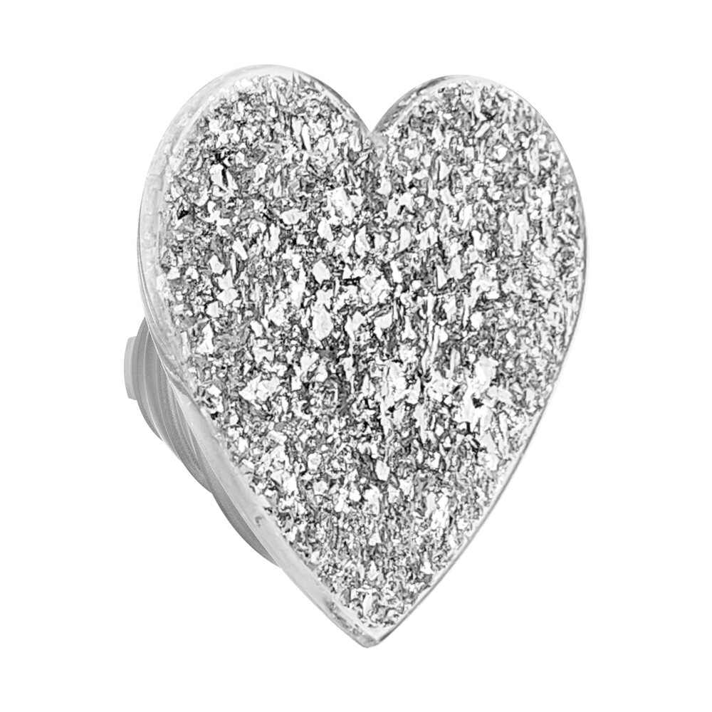 PopSockets MagSafe Confetti Heart Silver Sizzle