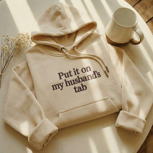 Put It On My Husband’s Tab - Embroidered Sweater