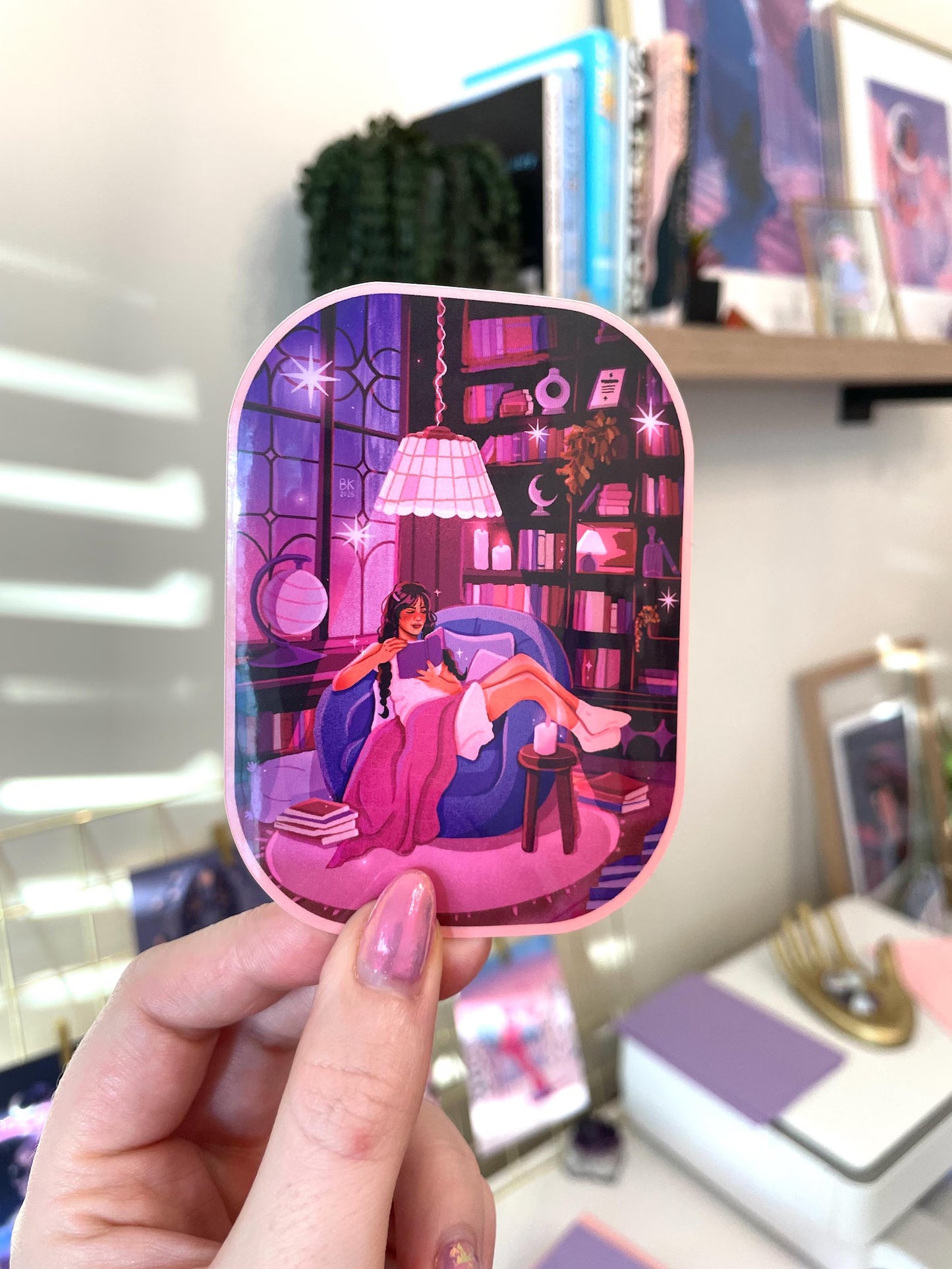 Library Reading Nook (Glossy Vinyl Sticker)
