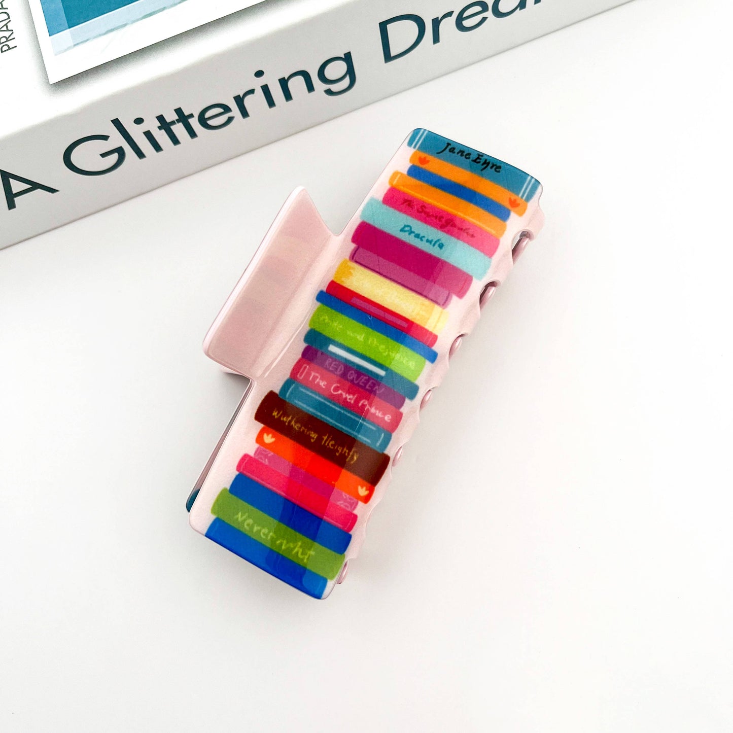 Colorful Stacked Books - Hair Claw Clips