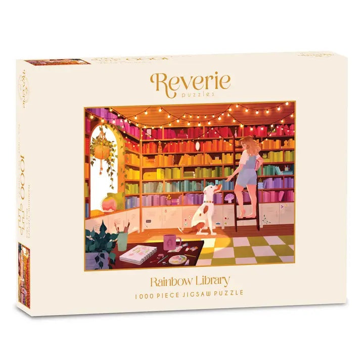 Rainbow Library - 1000 Piece Puzzle by Reverie Puzzles