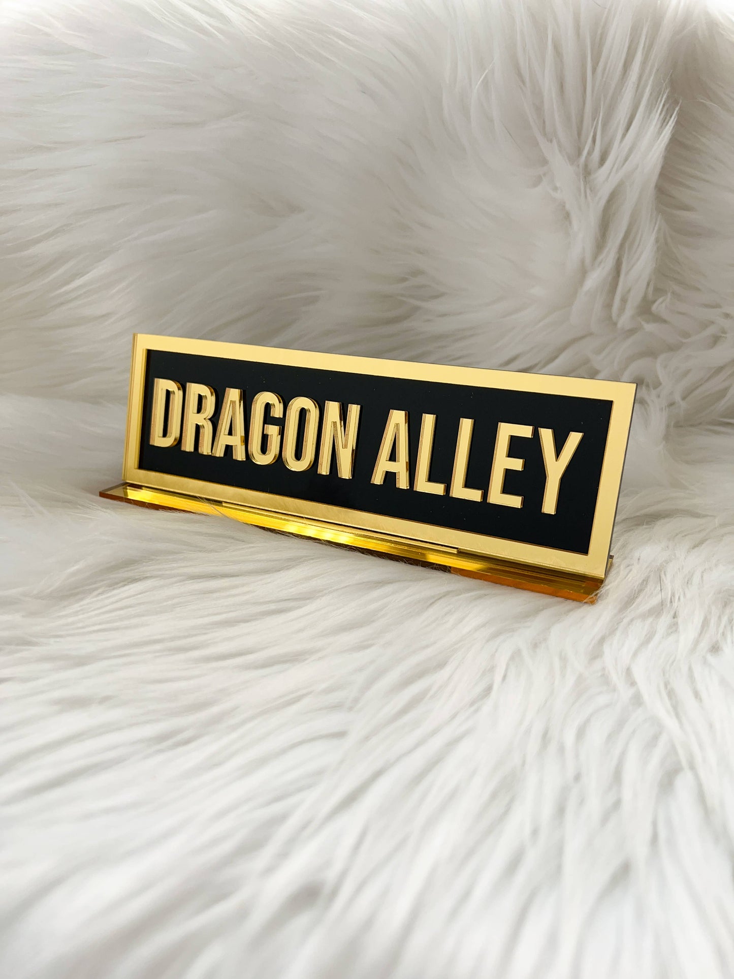 Dragon Alley (Acrylic Shelf Sign w/stand)