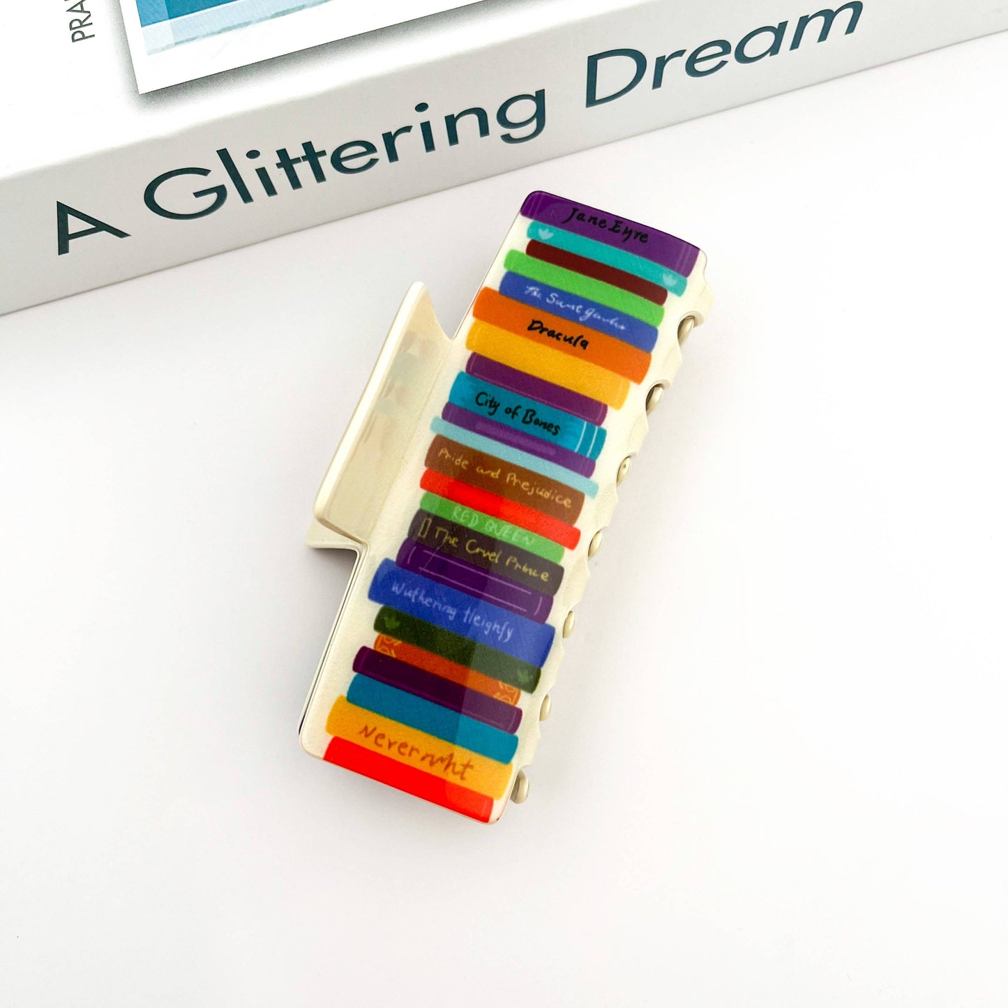 Colorful Stacked Books - Hair Claw Clips