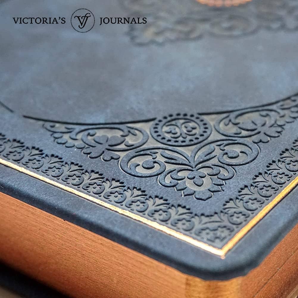 Victoria's Journals Antique Style Journal (Hard Cover) (Dark Blue)