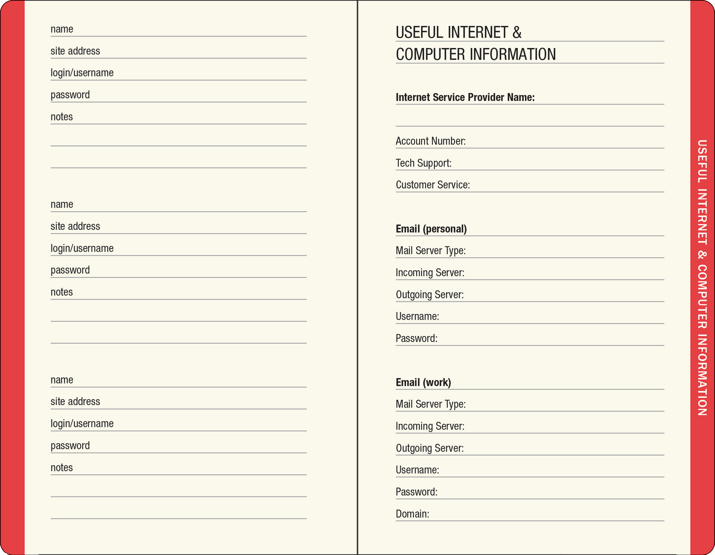The Personal Internet Address & Password Logbook - Mushrooms