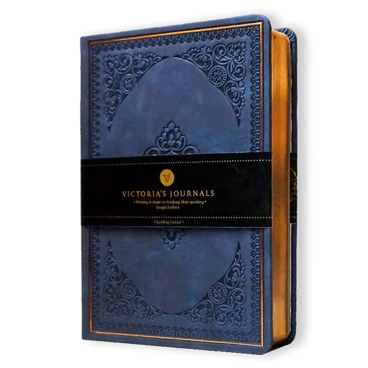 Victoria's Journals Antique Style Journal (Hard Cover) (Dark Blue)