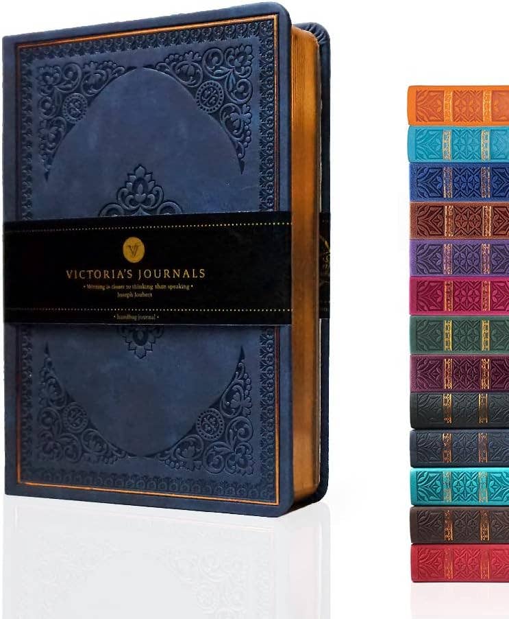Victoria's Journals Antique Style Journal (Hard Cover) (Dark Blue)