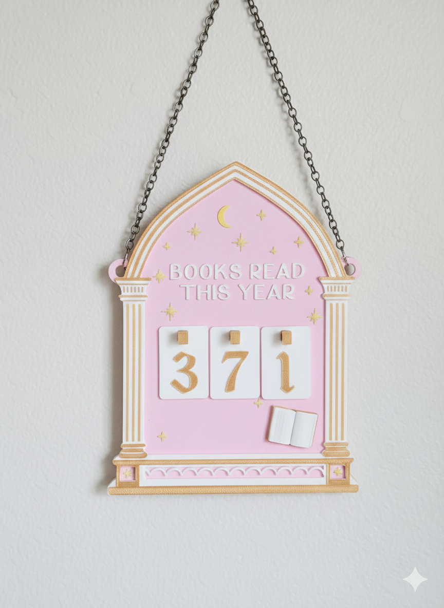 Magical Hanging Book Counter (Pink)