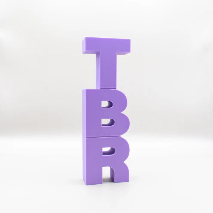 TBR Sign - Purple  (Stacked, Standing, Acrylic)