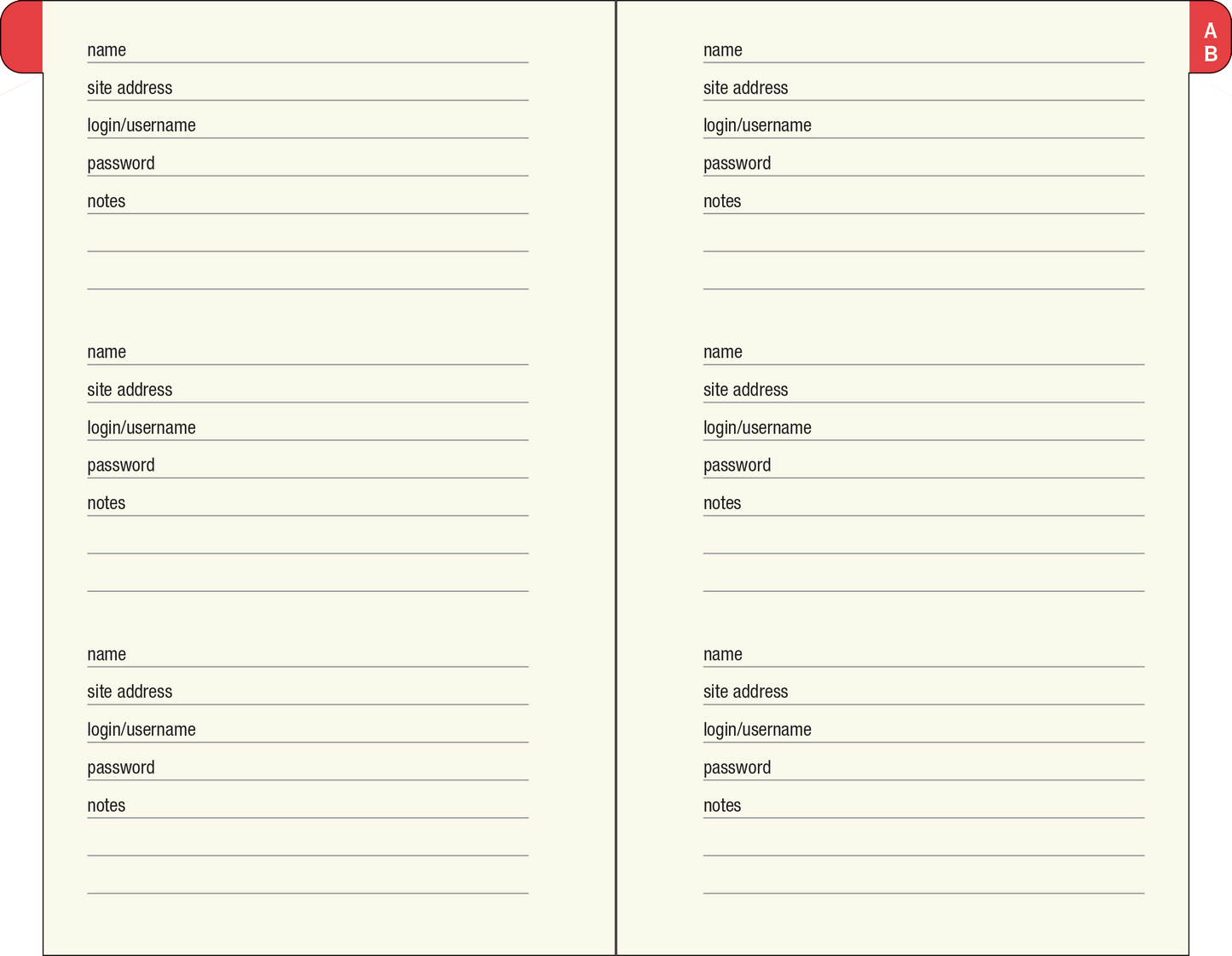The Personal Internet Address & Password Logbook - Mushrooms